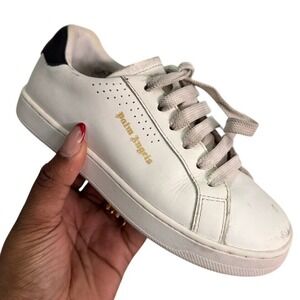 Palm Angels Boy's White Palm 1 Leather Tennis Sneakers Shoes Size 31 US Size 13